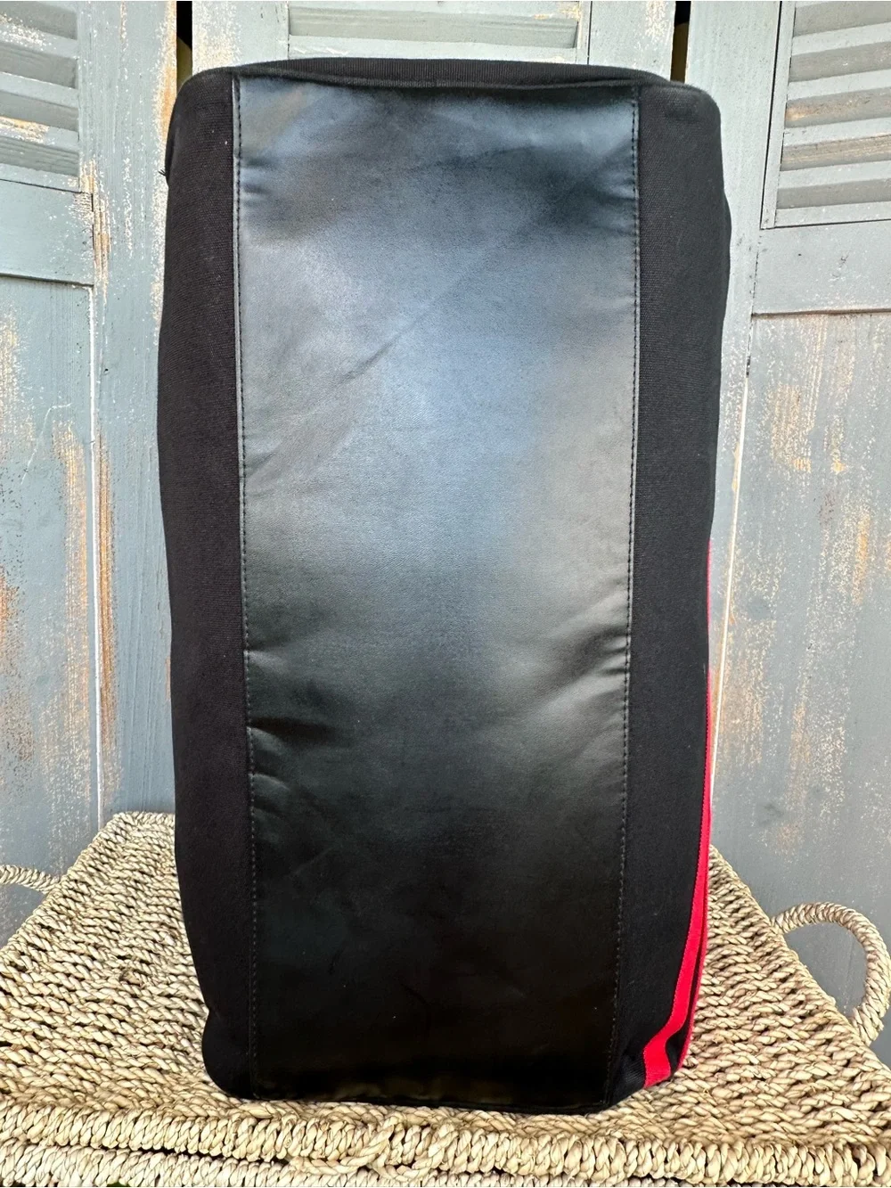 Polo Ralph Lauren Stripe Duffle Gym Weekender Carryon Bag Black Red NWOT